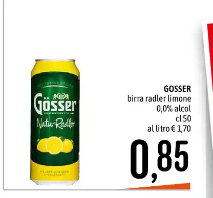 Birra radler limone analcolica