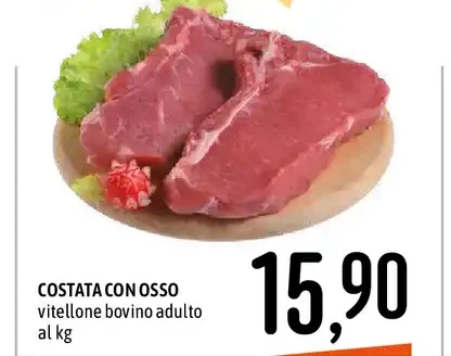 Costata con osso vitellone bovino adulto