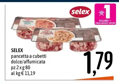 Pancetta a cubetti dolce/affumicata