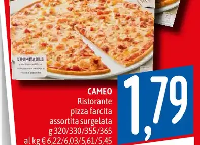 Pizza farcita assortita surgelata