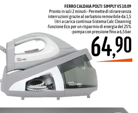 Ferro da stiro caldaia Polti Simply VS10.09
