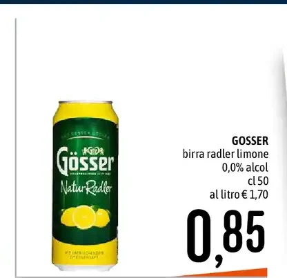 Birra radler limone 0,0% alcool