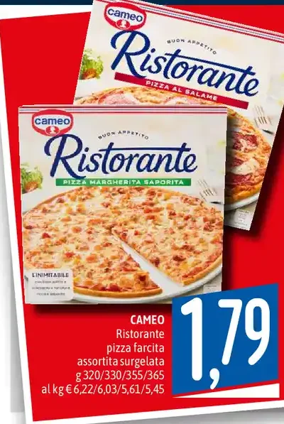Pizza farcita assortita surgelata