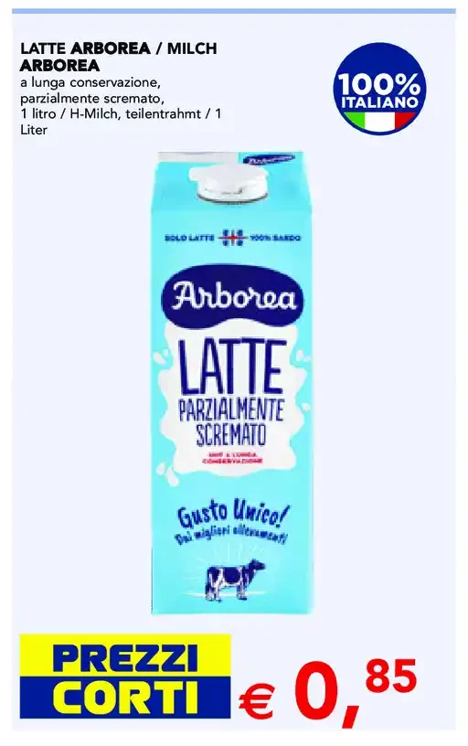 Latte Arborea parzialmente scremato
