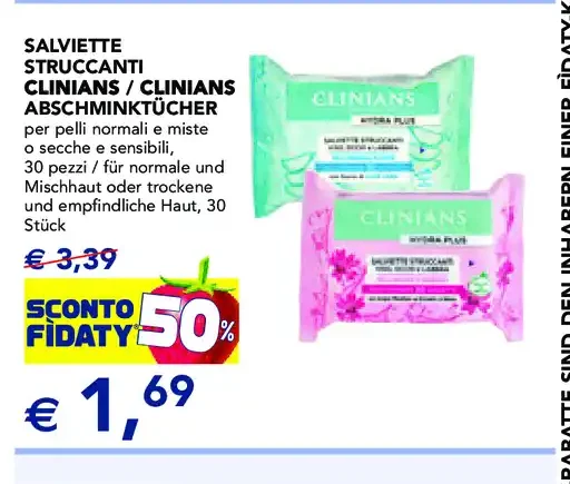 Salviette struccanti Clinians