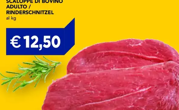 Scaloppe di bovino adulto