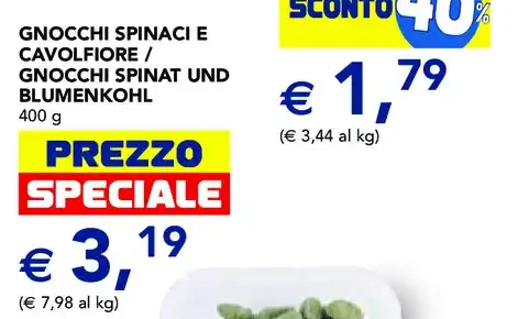 Gnocchi spinaci e cavolfiore