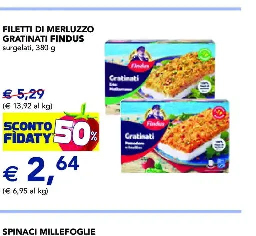 Filetti di merluzzo gratinati Findus