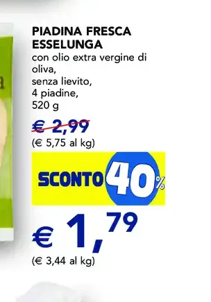 Piadina fresca Esselunga