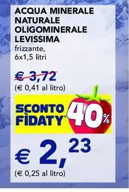 Acqua minerale naturale oligominerale Levissima frizzante