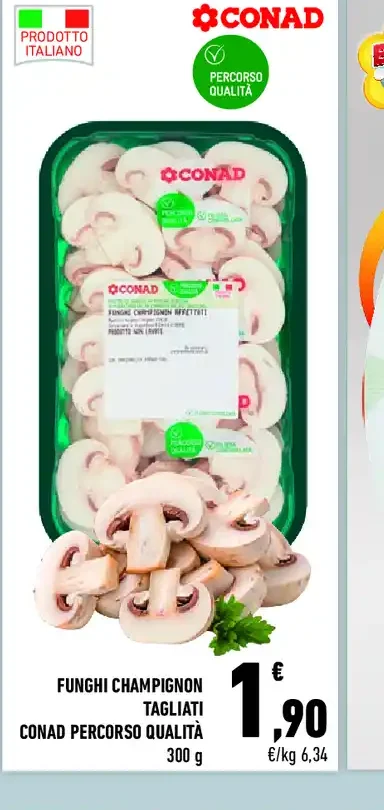 Funghi champignon tagliati Conad Percorso Qualità
