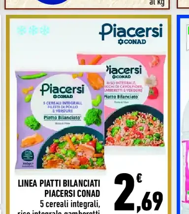 Linea piatti bilanciati Piacersi Conad