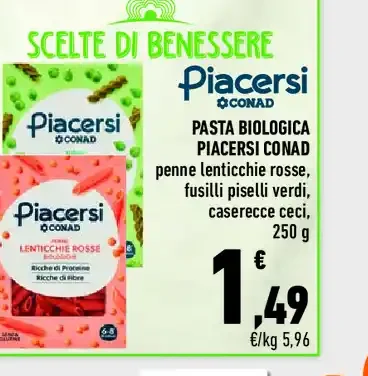 Pasta biologica Piacersi Conad