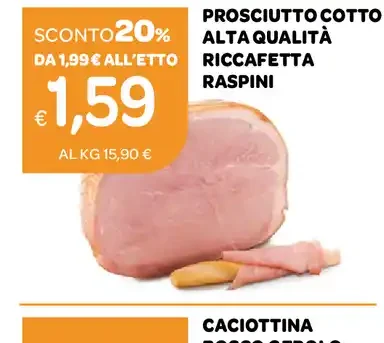 Prosciutto cotto alta qualità Riccafetta Raspini