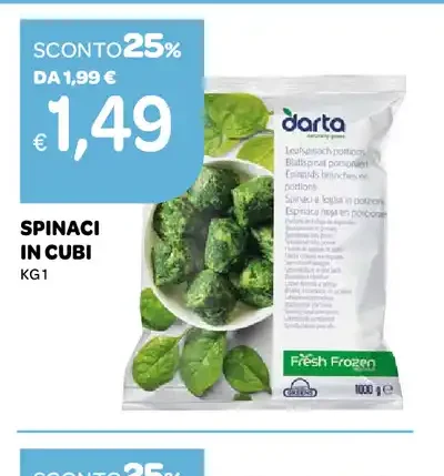 Spinaci in cubi