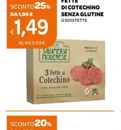 Fette di cotechino senza glutine