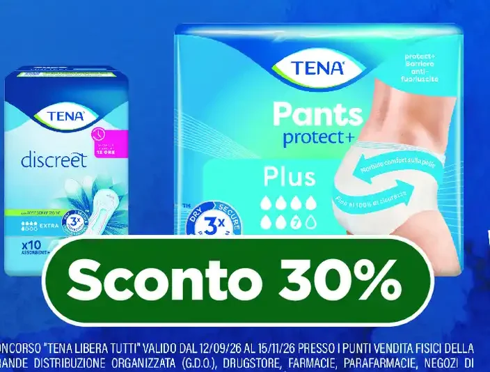 Tena Pants Protect+ e Tena Discreet