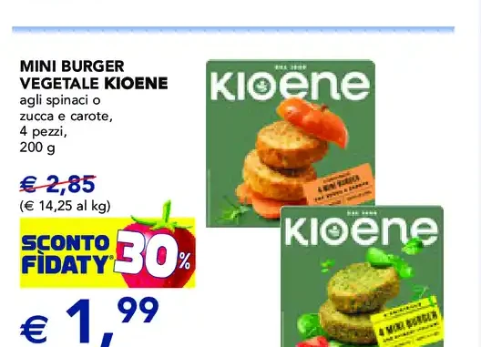 Mini burger vegetale Kioene