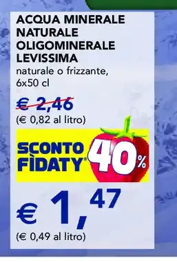 Acqua minerale naturale oligominerale Levissima