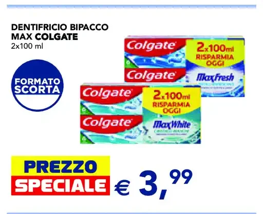 Dentifricio Bipacco Colgate Max