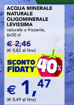 Acqua minerale naturale oligominerale Levissima