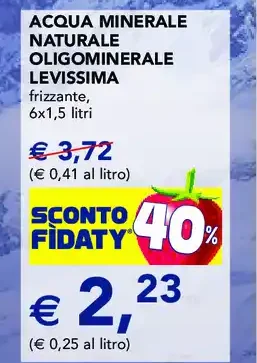 Acqua minerale naturale oligominerale Levissima frizzante