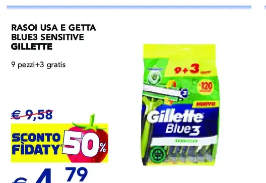 Rasoi usa e getta Blue3 Sensitive Gillette