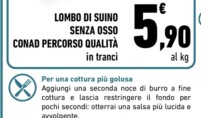 Lombo di suino senza osso