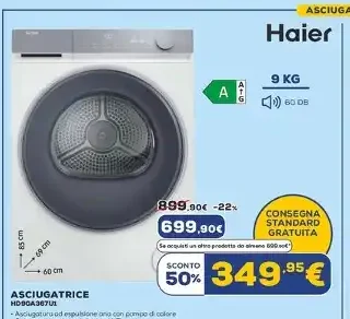 Asciugatrice Haier 9 kg
