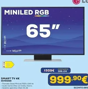 smart TV 4K MiniLED RGB 65 pollici