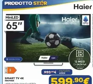 smart TV 4K MiniLED 65 pollici