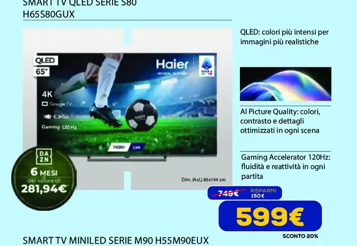 Smart TV QLED serie S80 H65S80GUX
