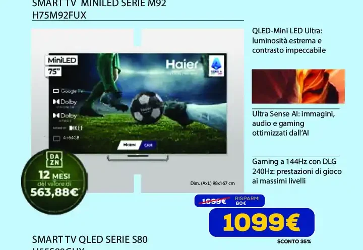 Smart TV MiniLED serie M92 H75M92FUX