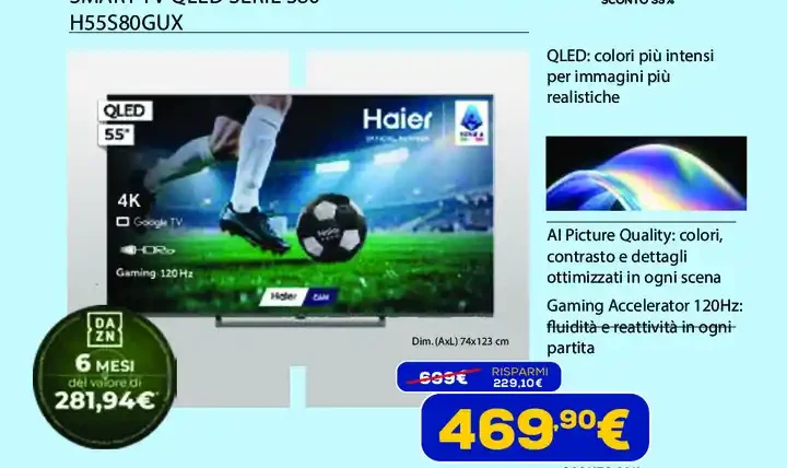 Smart TV QLED serie S80 H55S80GUX