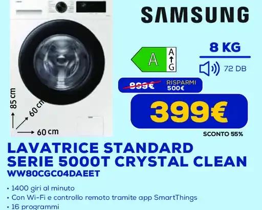 Lavatrice standard serie 5000 Crystal Clean