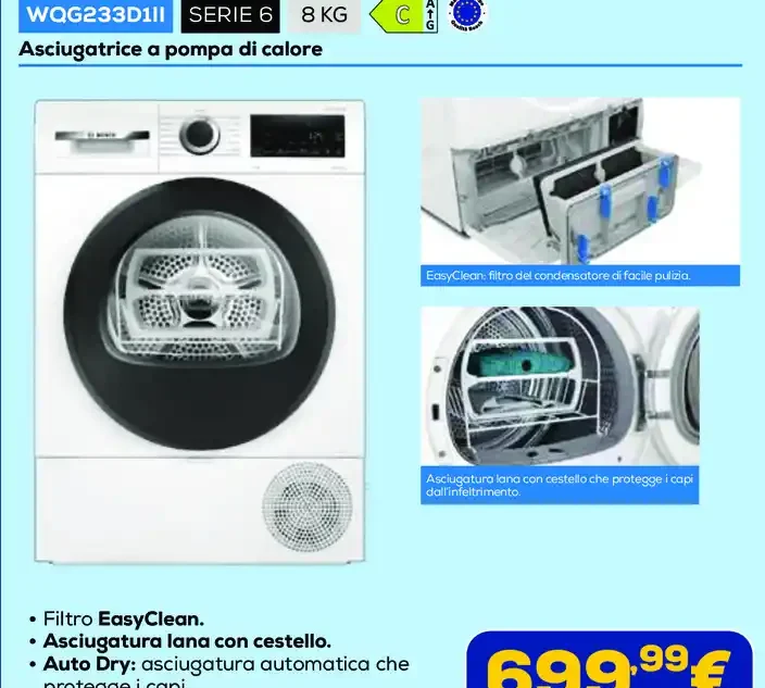 Asciugatrice a pompa di calore