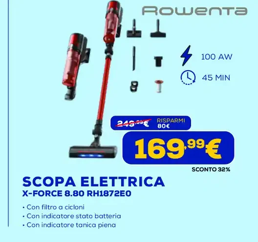 Scopa elettrica Rowenta X-Force 8.80 RH1872EO