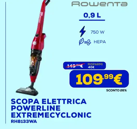 Scopa elettrica Rowenta Powerline Extremecyclonic RH8133WA