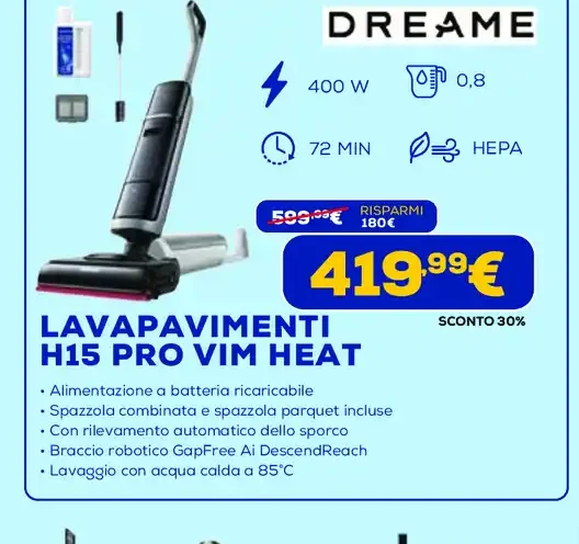 Lavapavimenti Dreame H15 Pro Vim Heat