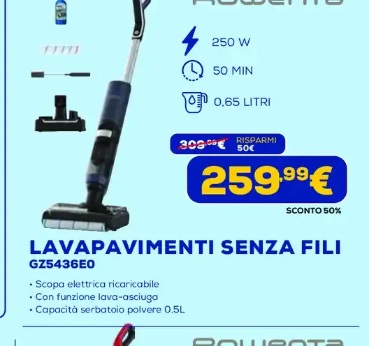 Lavapavimenti senza fili Rowenta GZ5436EO