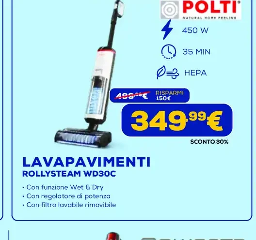 Lavapavimenti Polti Rollysteam WD30C