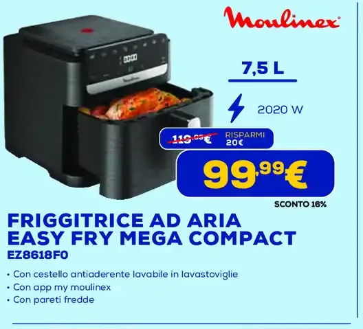 Friggitrice ad aria Moulinex Easy Fry Mega Compact EZ8618F0