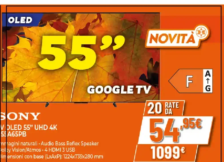 TV OLED 55 pollici Sony K55A65PB