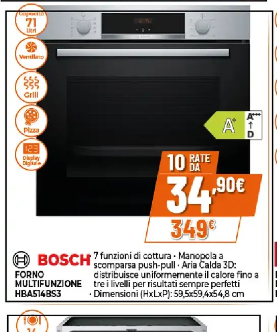 Forno multifunzione Bosch HBA514BS3
