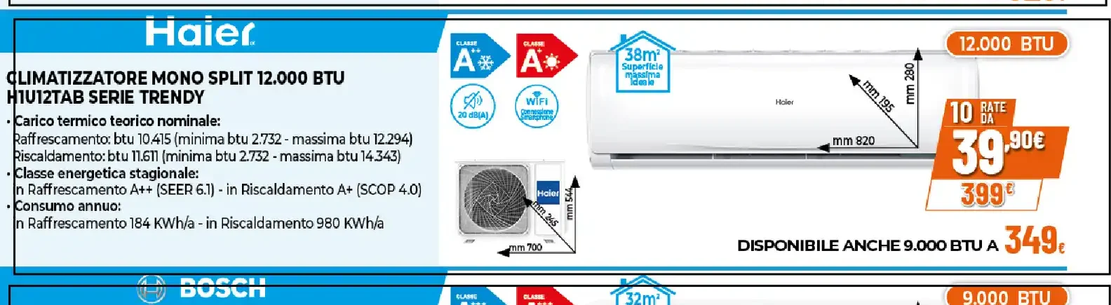 Climatizzatore mono split 12.000 BTU Haier HU12TAB
