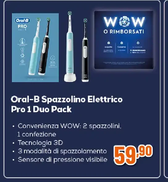 Oral-B Spazzolino Elettrico Pro 1 Duo Pack
