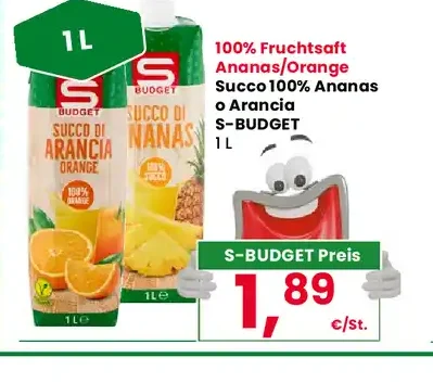 Succo di ananas o arancia