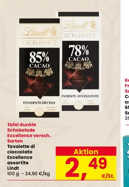 Lindt Excellence dark chocolate