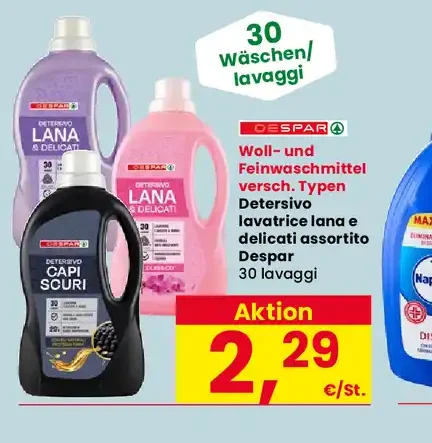 Detersivo lavatrice Lana e Delicati