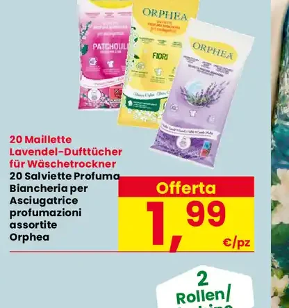 Salviette profumate per asciugatrice Orphea